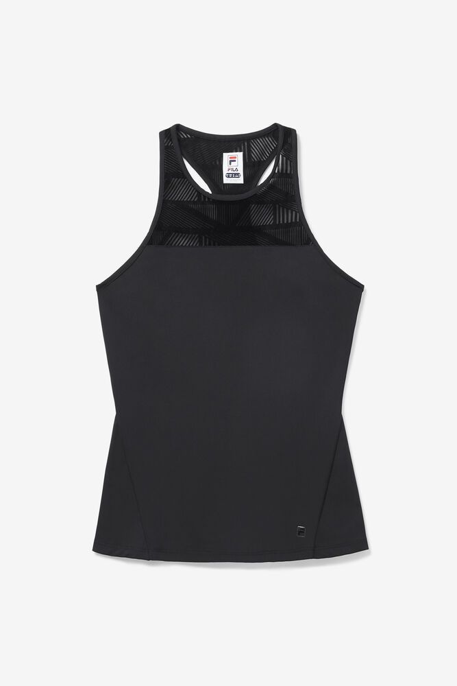 Fila Slice Halter Tank Top Black - Womens - 84597NOAT